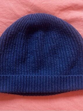 Men's Navy Ribbed Knit Beanie - Unbranded